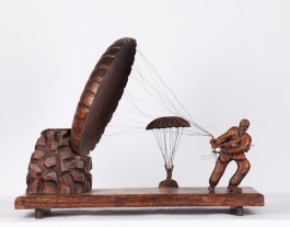 WWII Paratrooper Landing by Anon. Unknown at the sculpture park