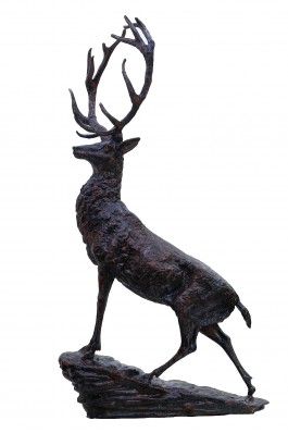 Stag Standing on Craggy Rock by Anon Unknown at The Sculpture Park