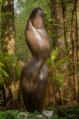 Emmanuel Changunda, Mystic Woman, Purple Schist, Unique at The Sculpture Park