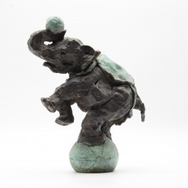 Jim Unsworth, Elephant Teetering on Ball, Edition of 12, Bronze, The Sculpture Park