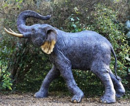 Lifesize Young Elephant Water Feature by John Cox at the sculpture park