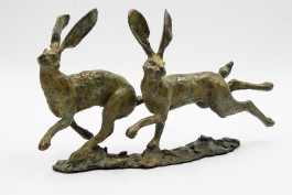 Running Hares by Linda Frances at The Sculpture Park
