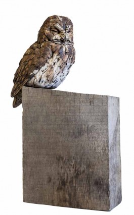 Owl on Wooden Block by Simon Griffith 