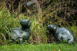 Waiting for a Catch (Hippos) by Timothy Rukodzi at The Sculpture Park