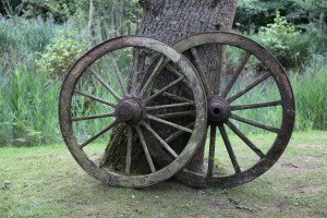 A Pair of Wagon Wheels by Anon Unknown at The Sculpture Park