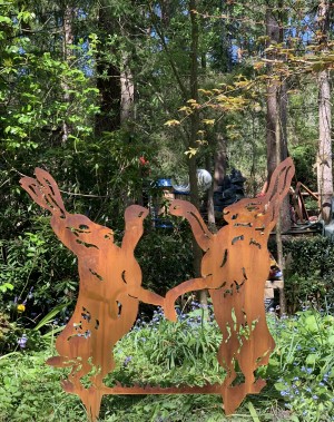 Boxing Hares Silhouette by Anon Unknown at The Sculpture Park