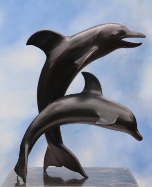 Leaping Dolphins by Anon Unknown 