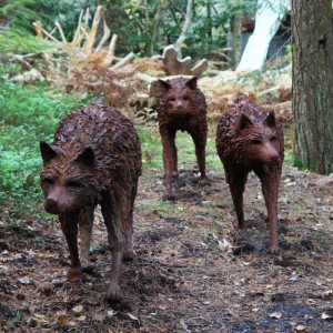 Prowling Wolves by Graeme Lougher at the sculpture park