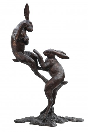 Dancing Hares Under the Moonlight by Anon Unknown at The Sculpture Park