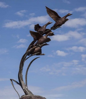 Flight of Ducks (Water Fountain) by John Cox at The Sculpture Park