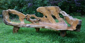 Large Carved Bench