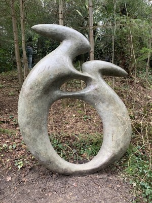 Boxing Hares by Sarah Lewington at The Sculpture Park