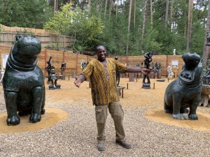 Pair of Monumental Hippos by Timothy Rukodzi at The Sculpture Park