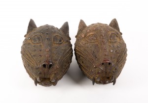 Pair of Cheetah Head Masks at The Sculpture Park