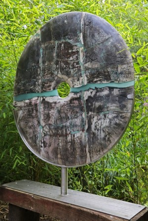 Raku Disc by Peter Hayes at The Sculpture Park