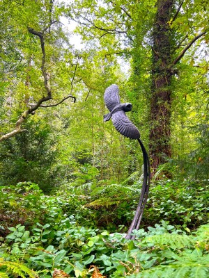 Flying Owl in Bronze by Tanya Russell at The Sculpture Park