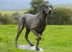 Pointing Weimaraner 'Monty' by Tanya Russell at the sculpture park