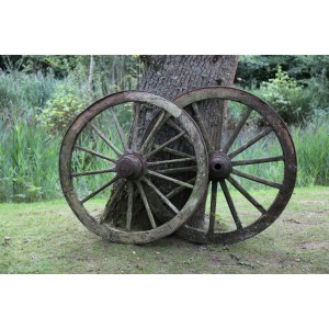 A Pair of Wagon Wheels by Anon Unknown at The Sculpture Park
