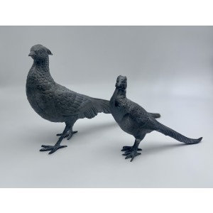 2 Lead Pheasants at The Sculpture Park