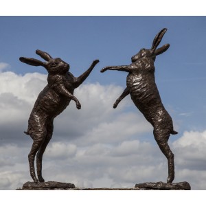 Boxing Hares by Anon Unknown