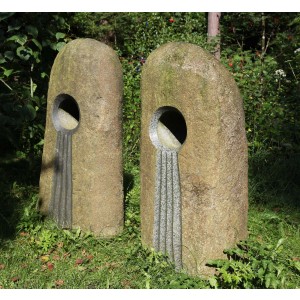 Carved Granite Sentinels