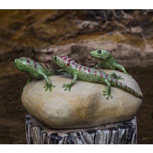 Three Gecko Lizards by Jennifer Lowe at The Sculpture Park