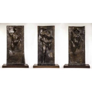 Emerging Figure Triptych, Executed in 1966 by Michael Ayrton (1921 - 1975)