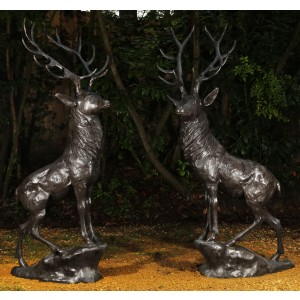 Pair of Stags on Rocks by Anon Unknown at The Sculpture Park
