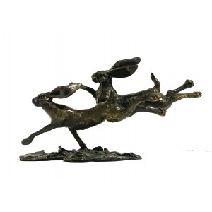 Two Leaping Hares at The Sculpture Park