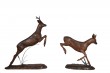 Leaping Roe Deer Stag & Hind, Lifesize by John Cox at The Sculpture Park