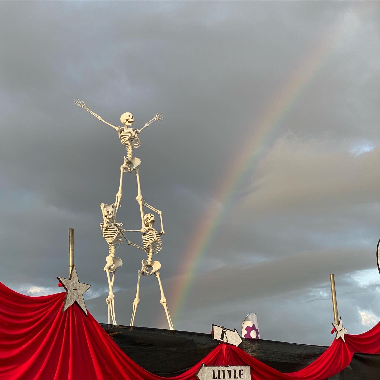 Acrobats Skeleton Sculpture by Wilfred Pritchard from The Sculpture Park at Glastonbury