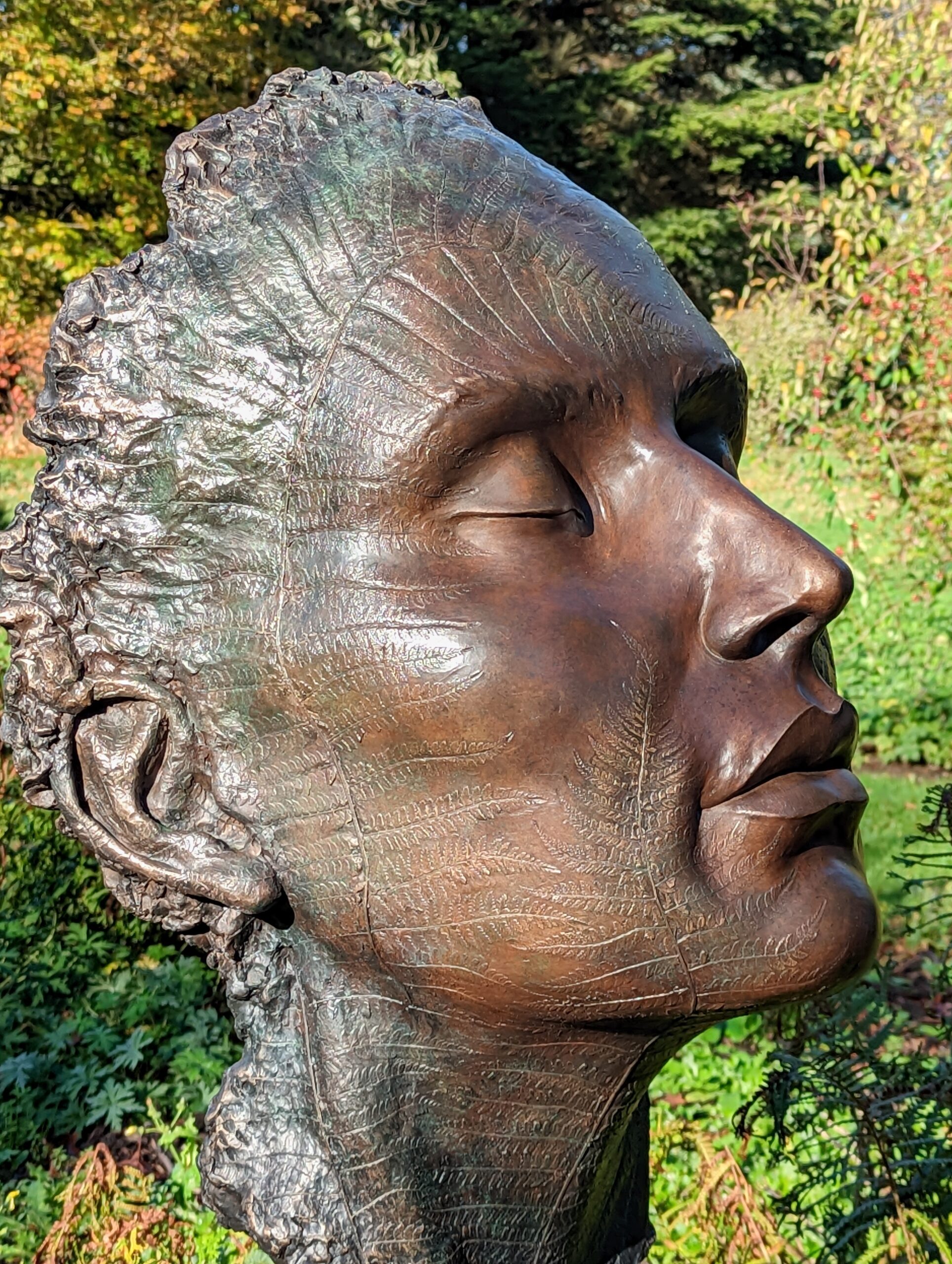 Beautiful tranquil Face sculpture