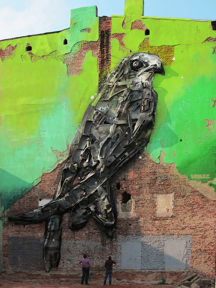 Falcon by Bordalo II, Eco Art 2019