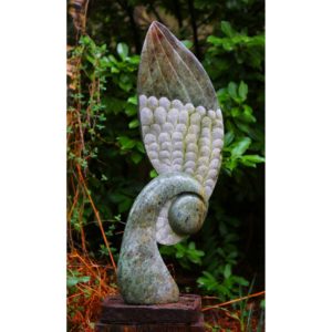 Shona Sculpture - Winged Seed Pod, Arei Mar, Opalstone