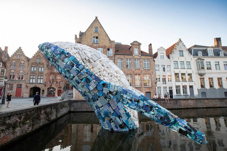 Skyscraper by Studiokca Plastic Waste Whale Eco Art 2019 2